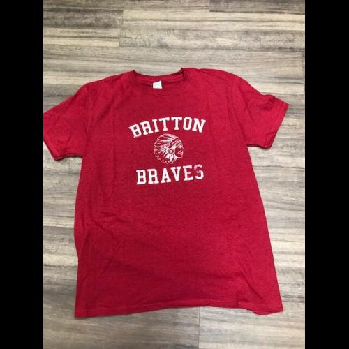 Bella Canvas Braves Head Throwback T-Shirt Red – hh design