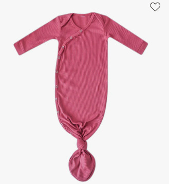 Newborn Knotted Gown - Berry